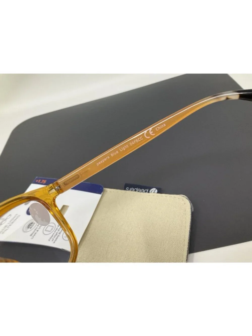 Canopy Peepers blue light filter Orange readers  +1.75 Reading Glasses